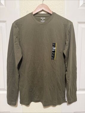 True Classic Olive Long-Sleeve Crewneck Shirt